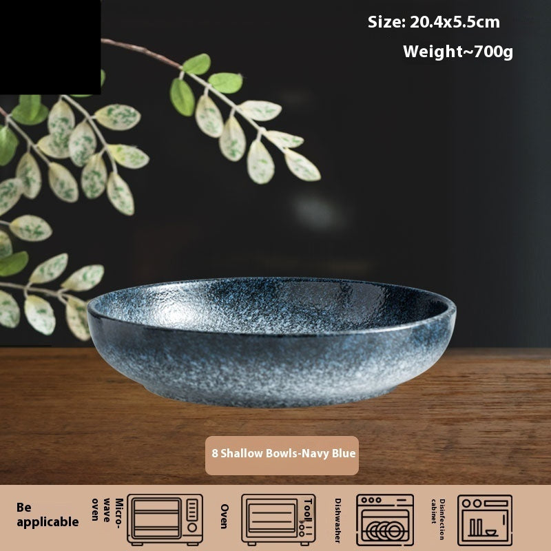 Ceramic Household Tableware Round Deep Plate