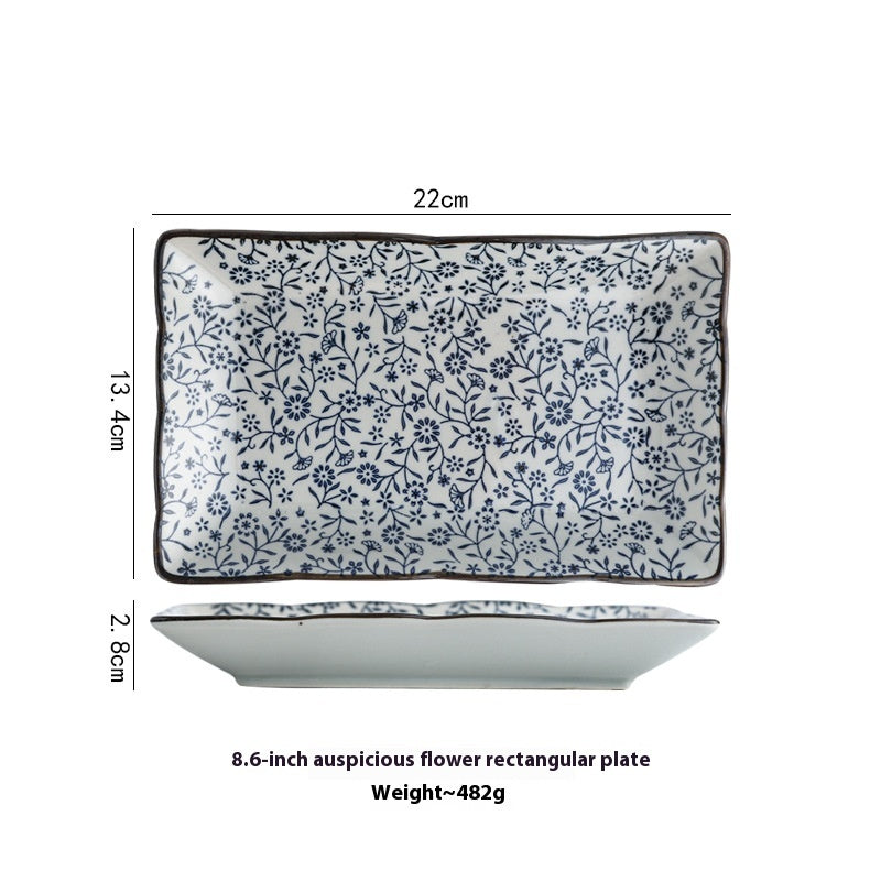 Ceramic Rectangular Antique Tableware Plate