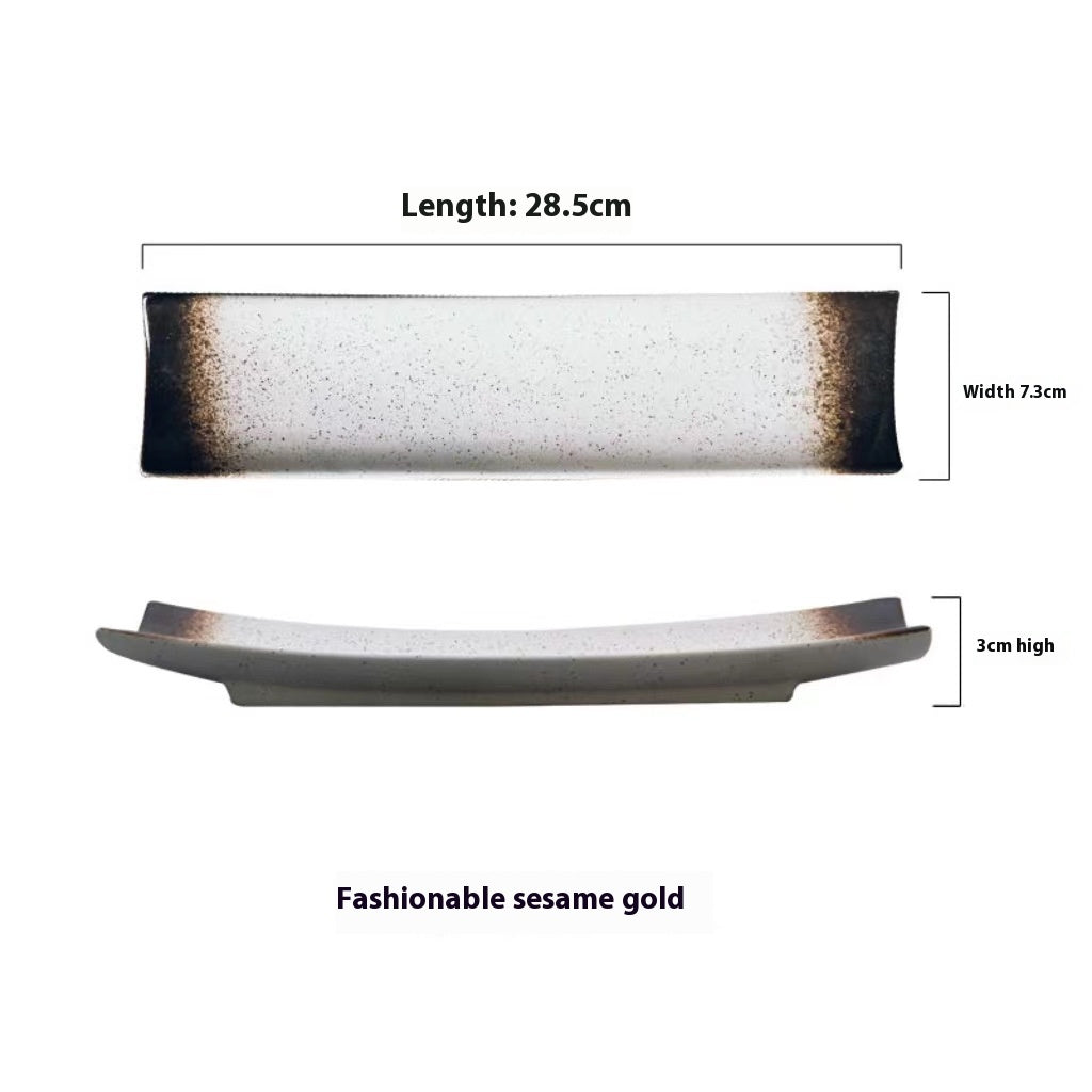 Hotel Household Restaurant Ceramic Long Plate