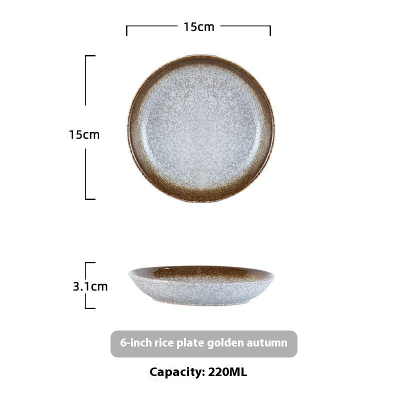 Household Ceramic Round Dinner Plate Small Plate