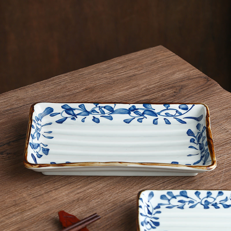 Ceramic Horizontal Long Plate Rectangular Dish Tableware