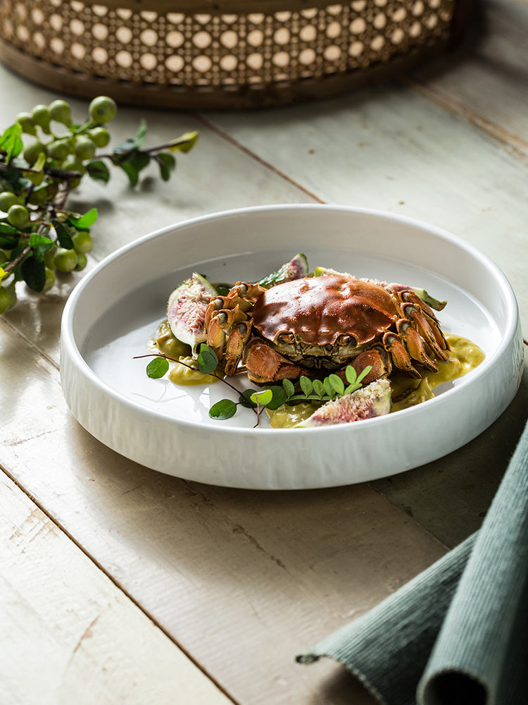 Stone Pattern Deep Tableware Ceramic Plate