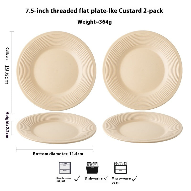 Simple Classic Ceramic Flat Plate Dish