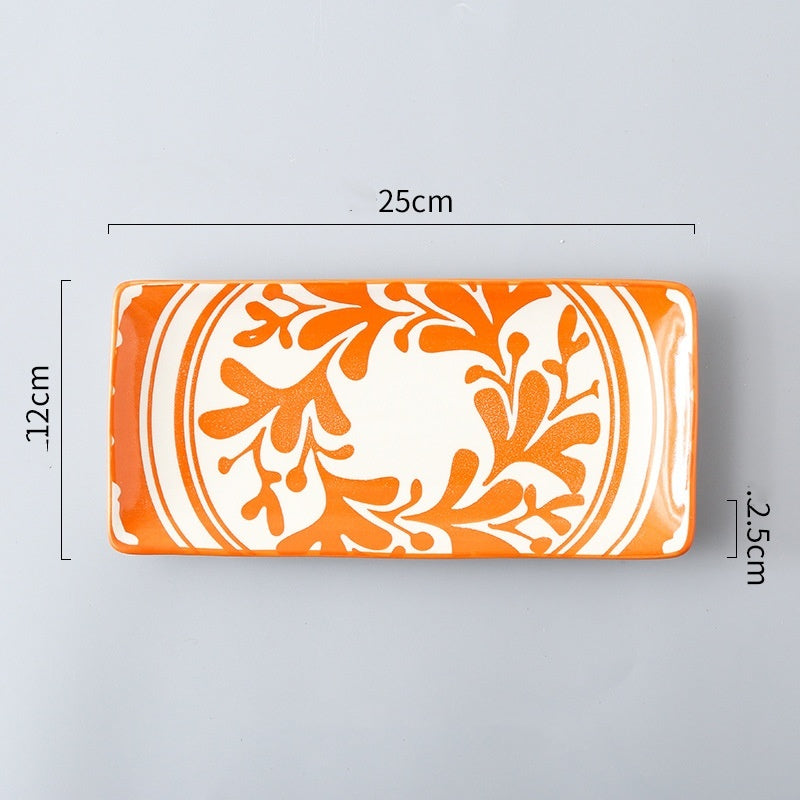 Sushi Plate Underglaze Color Rectangular Plate