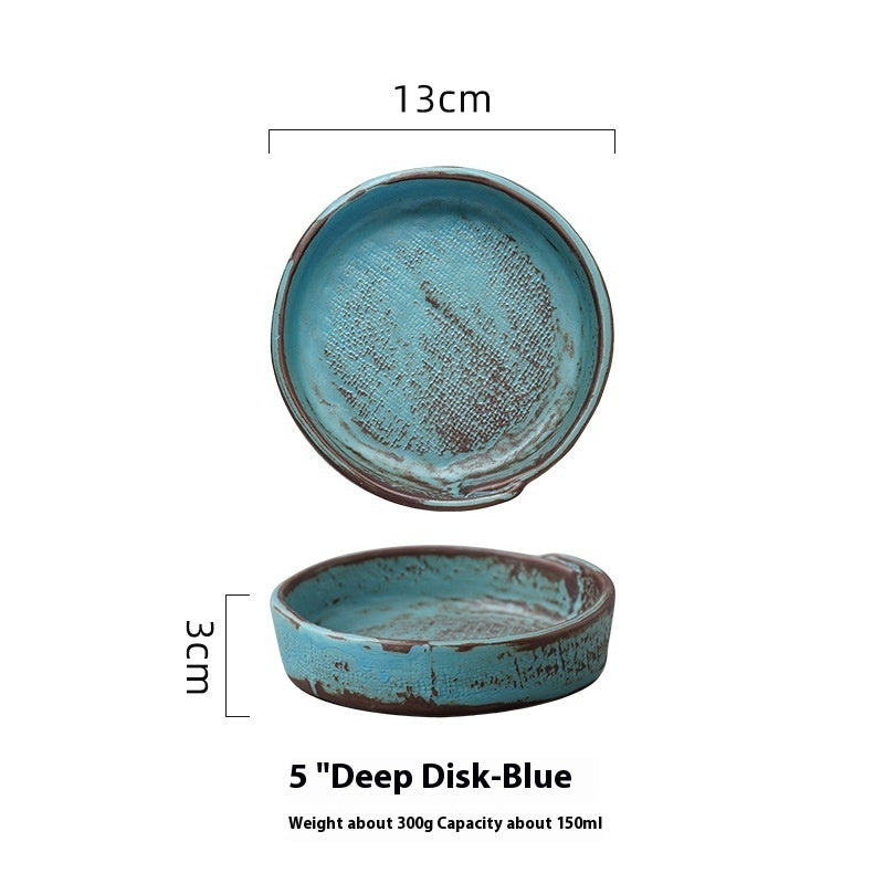 Retro Ceramic Deep Plates Creative Household Plate