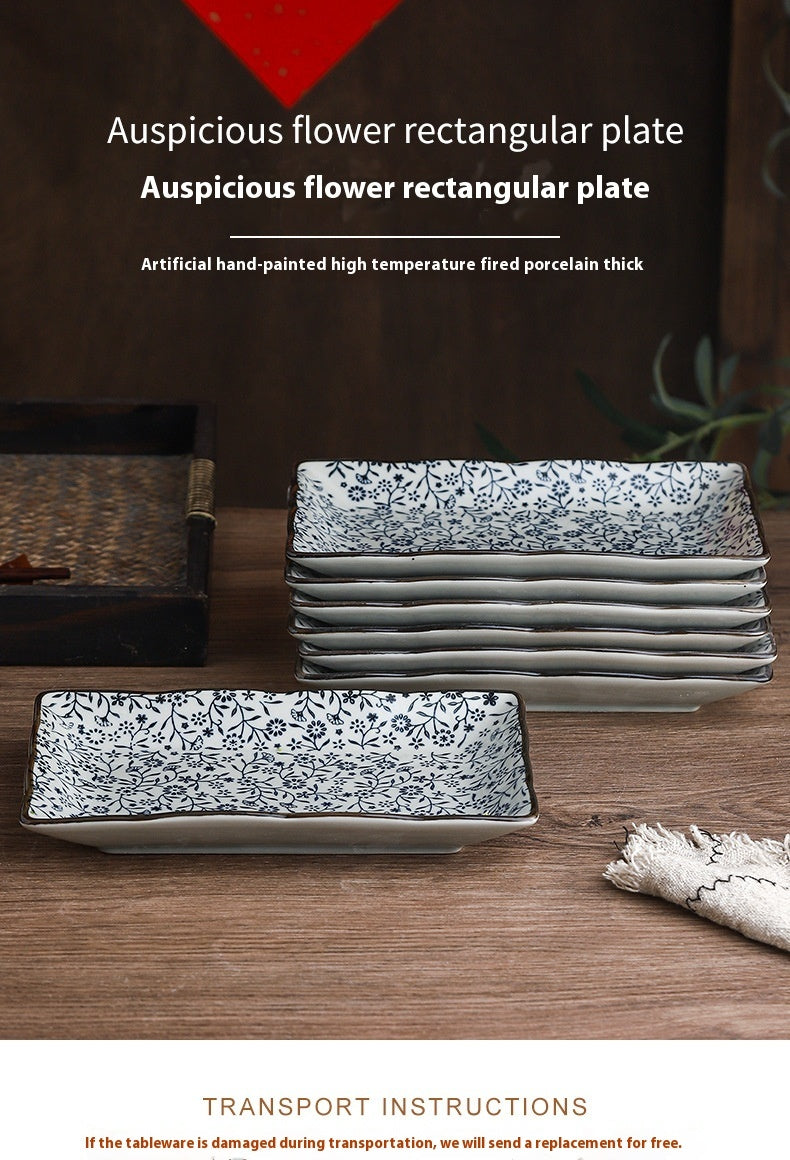 Ceramic Rectangular Antique Tableware Plate