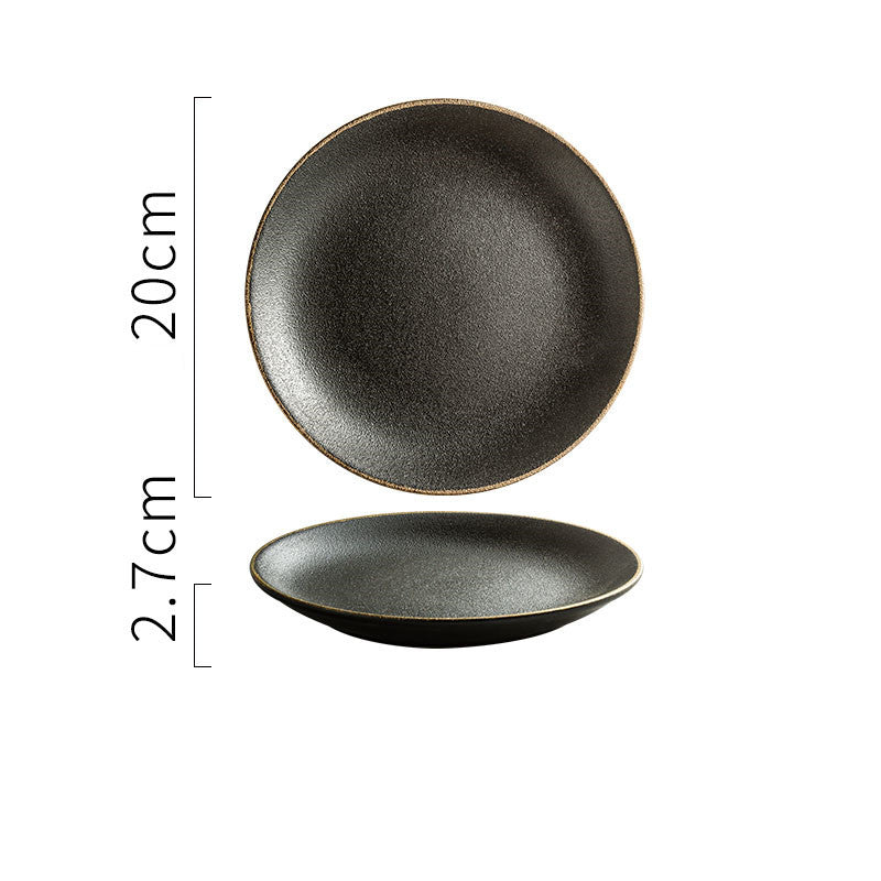 Creative Frosted Black Ceramic Plate