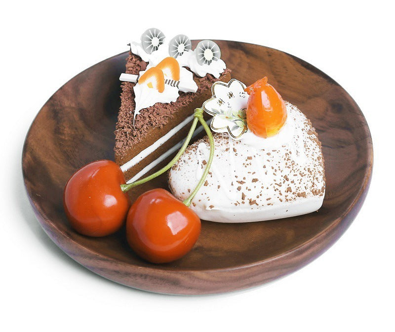 Black Walnut Round Fruit Plate