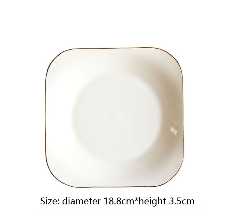 Ceramic Pure White Round Plate