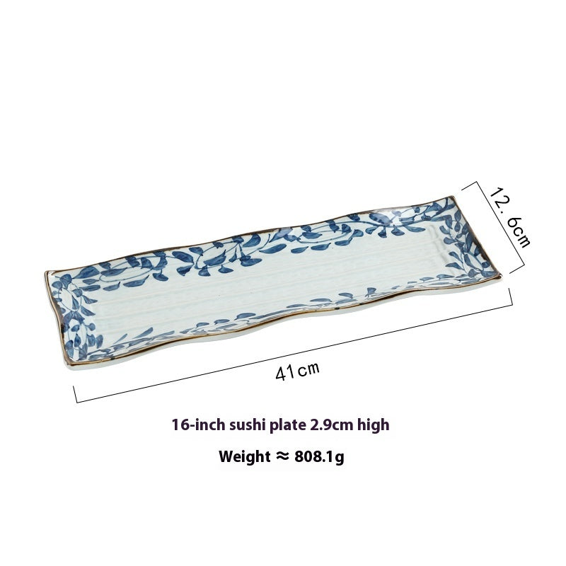 Ceramic Long Plate Rectangular Dessert Snack Plate