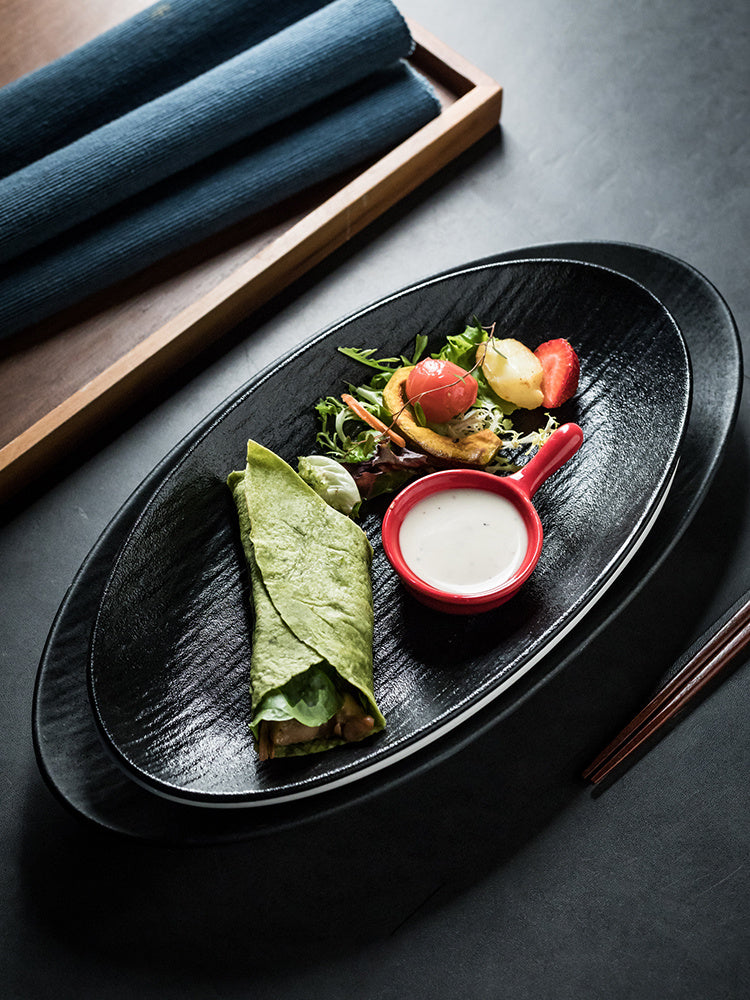 Ceramic Long Oval  Household Plate