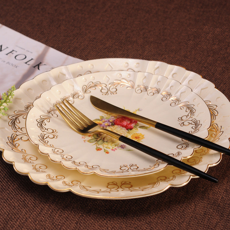 Ceramic Plate Home Creative Round Fruit Plate