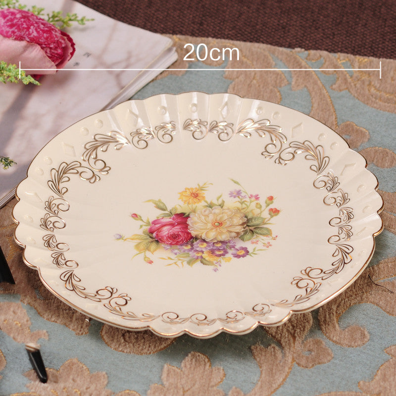 Ceramic Plate Home Creative Round Fruit Plate