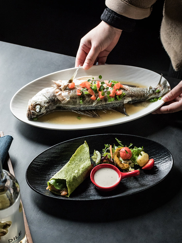 Ceramic Long Oval  Household Plate