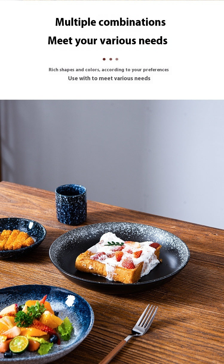 Household Ceramic Round Dinner Plate Small Plate