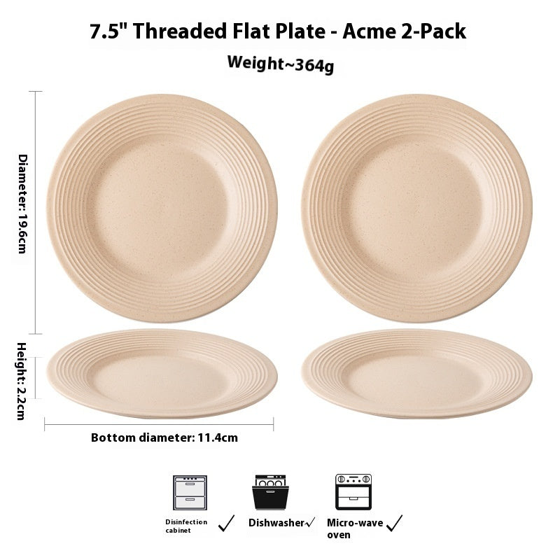 Simple Classic Ceramic Flat Plate Dish