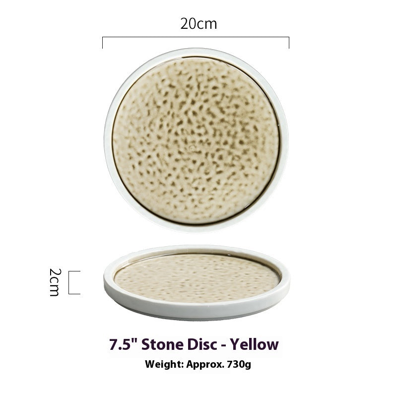 Creative Ceramic Round Plate Retro Large Plate Dish