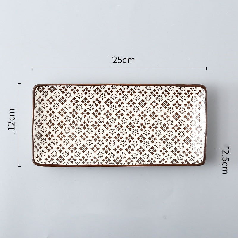 Sushi Plate Underglaze Color Rectangular Plate