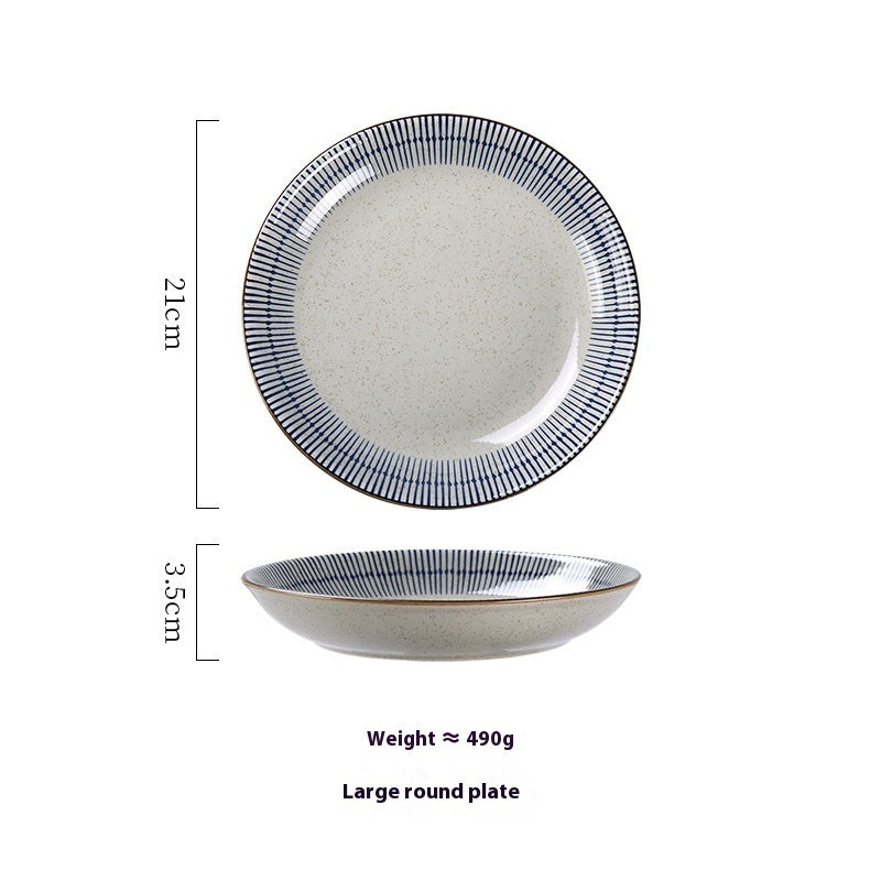 Vintage Ceramic Tableware Hand Painted Underglaze Plate