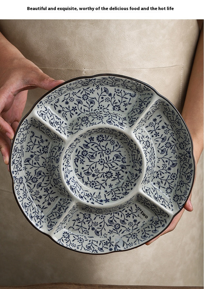 Five-grid Ceramic Restaurant Hotel Plate