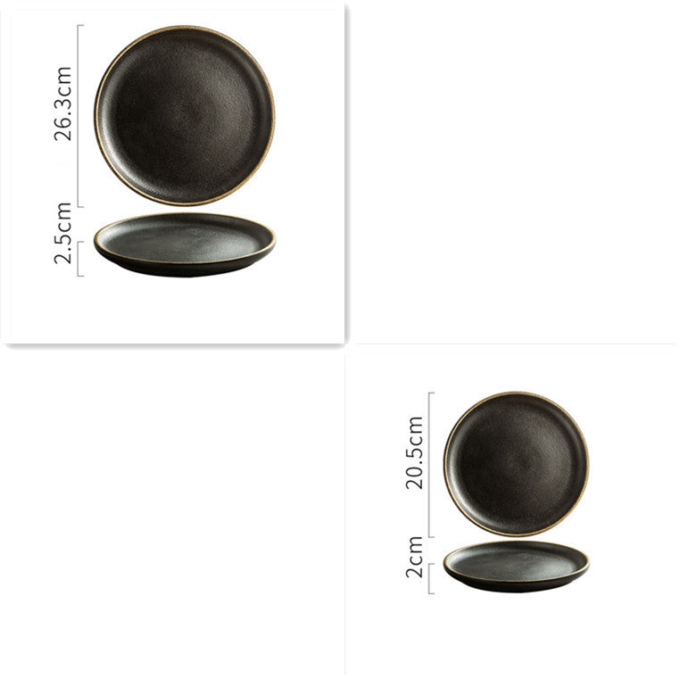 Creative Frosted Black Ceramic Plate