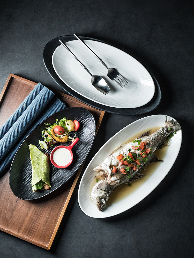 Ceramic Long Oval  Household Plate