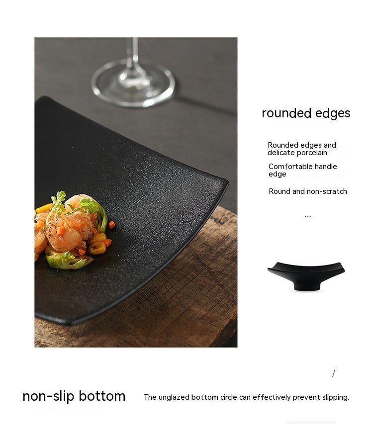 Creative Ceramic Black Square Plate