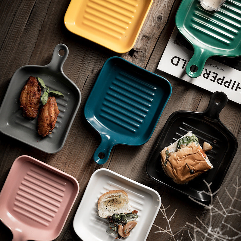 Handle Ceramic plate