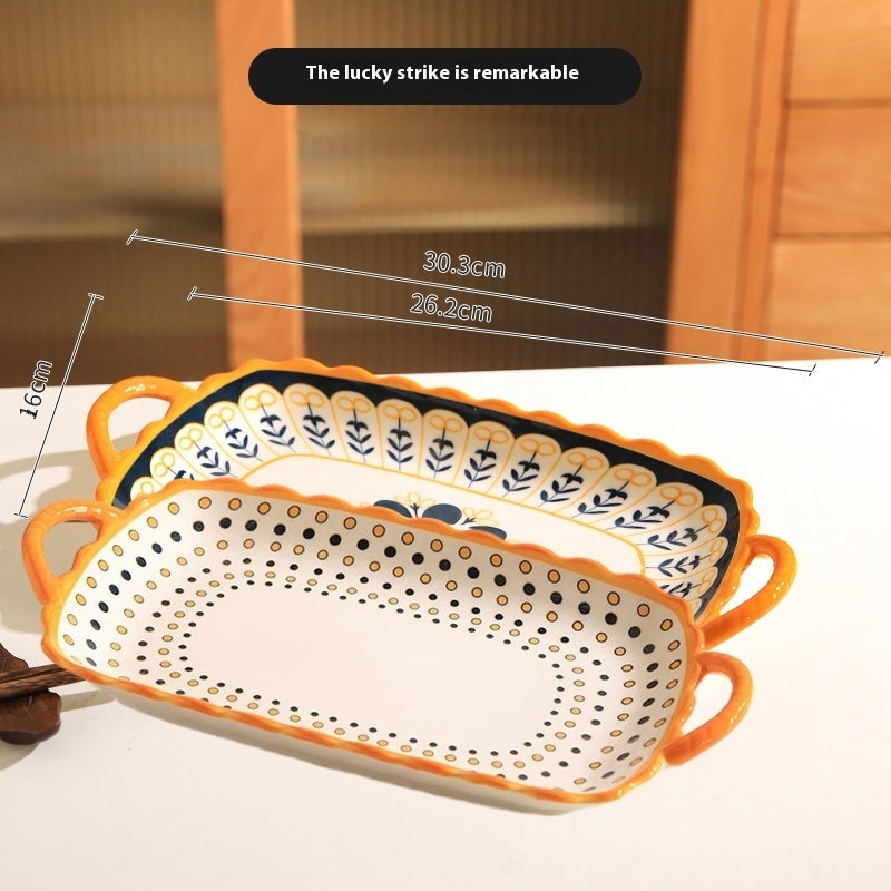 Ceramic Double Handle Plate