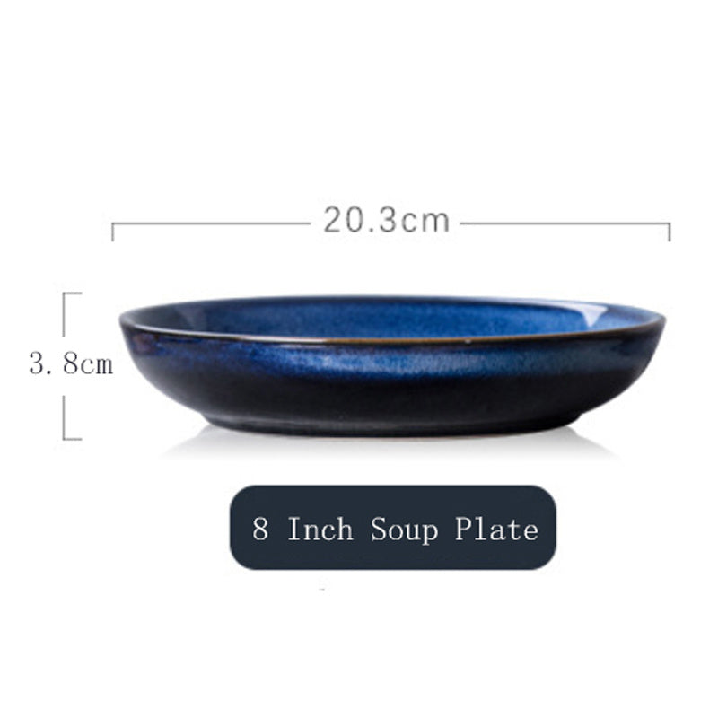 Creative Glaze Blue Ceramic Plate