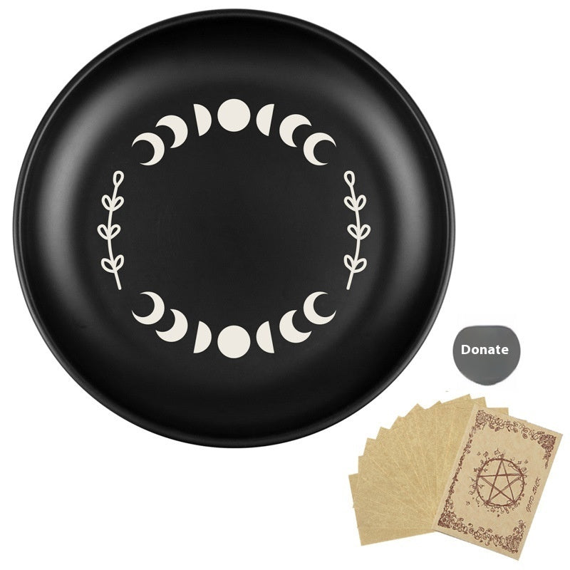 Black Cat Pattern Ceramic Round Plate