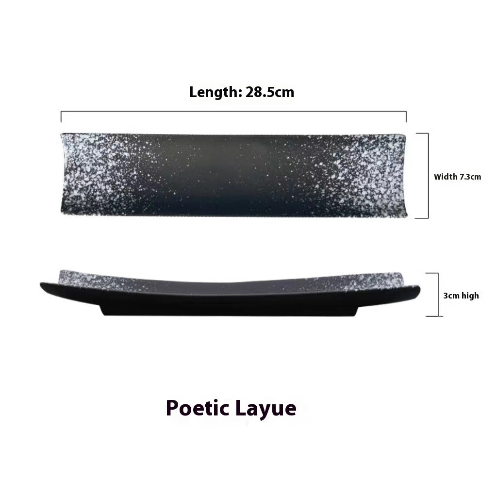 Hotel Household Restaurant Ceramic Long Plate