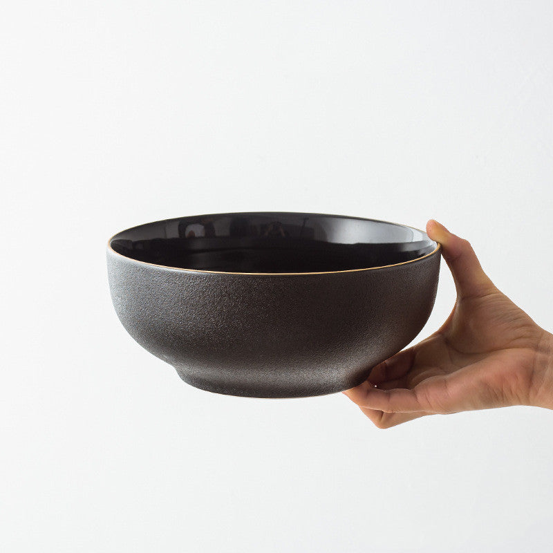 Black Ceramic Tableware Plate Bowl