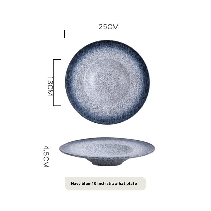 Creative Embossed Black Spaghetti Straw Hat Plate