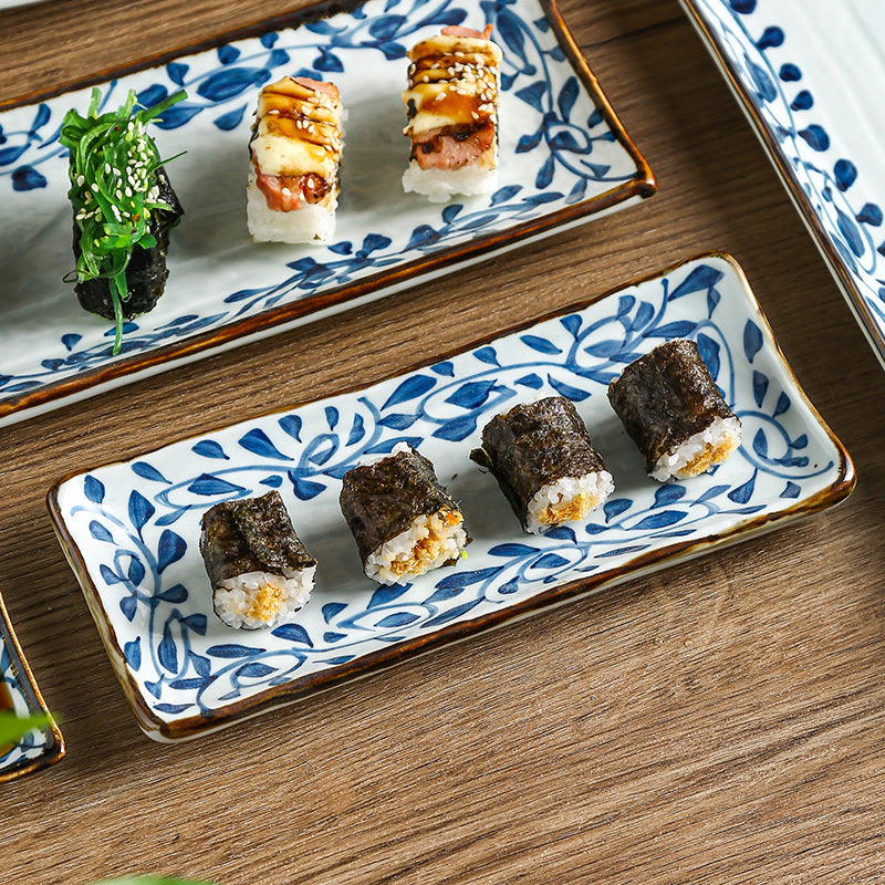 Ceramic Long Plate Rectangular Dessert Snack Plate