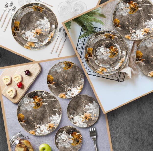 Creative Ceramic Household Flower Dinner Plate