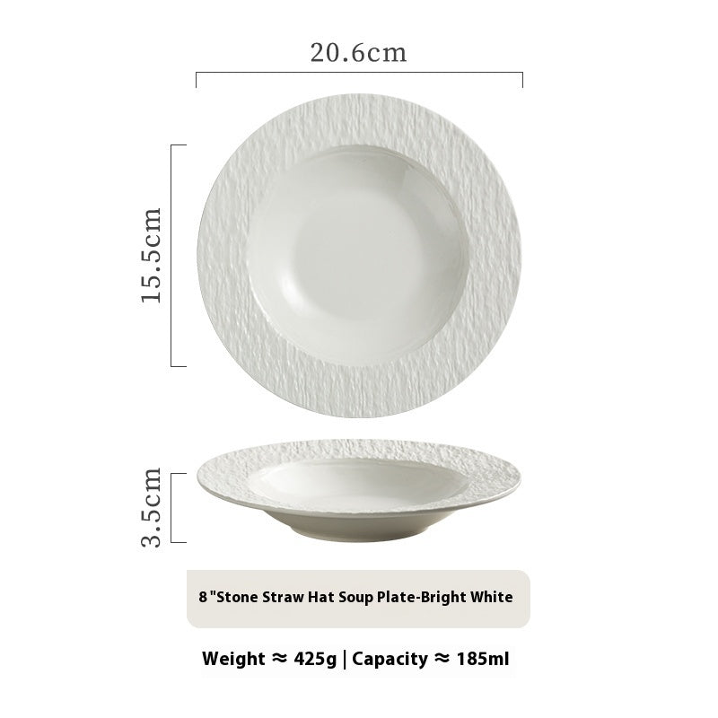Stone Pattern Soup Ceramic Household Plate