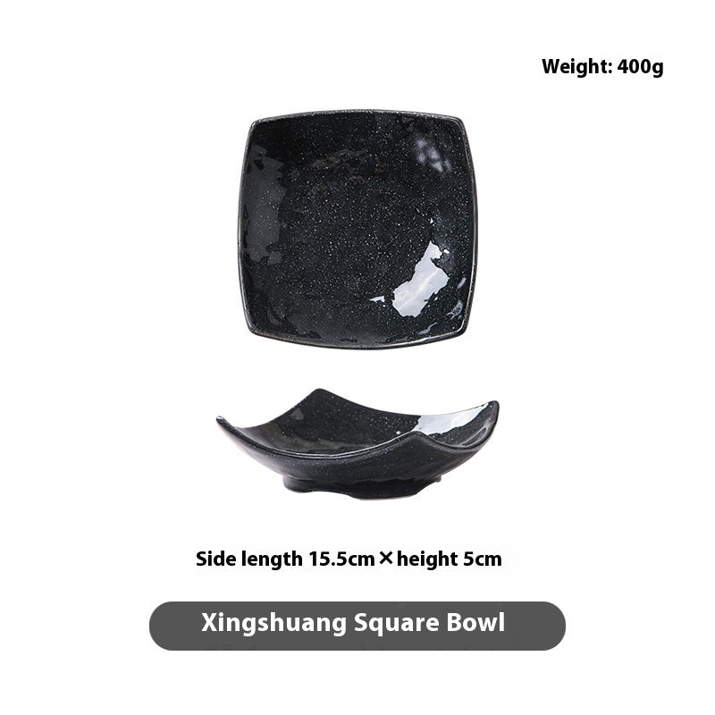 Special-shaped Four-corner Creative Simple Ceramic Bowl