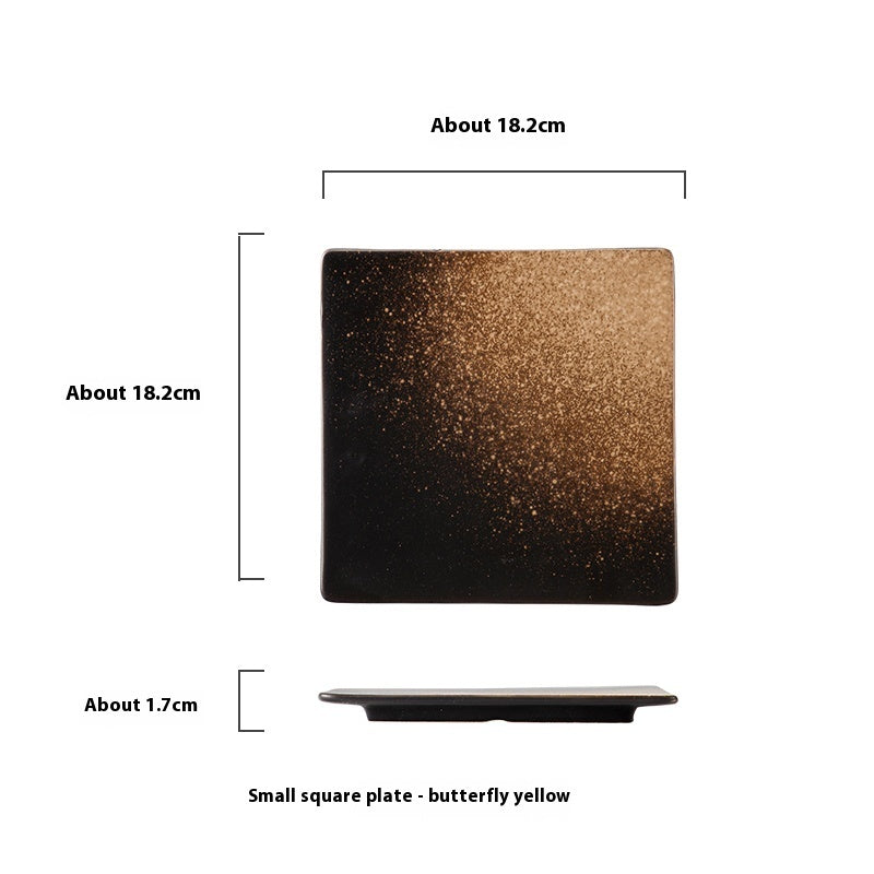 Kvadratni Obojani Keramički Tanjur