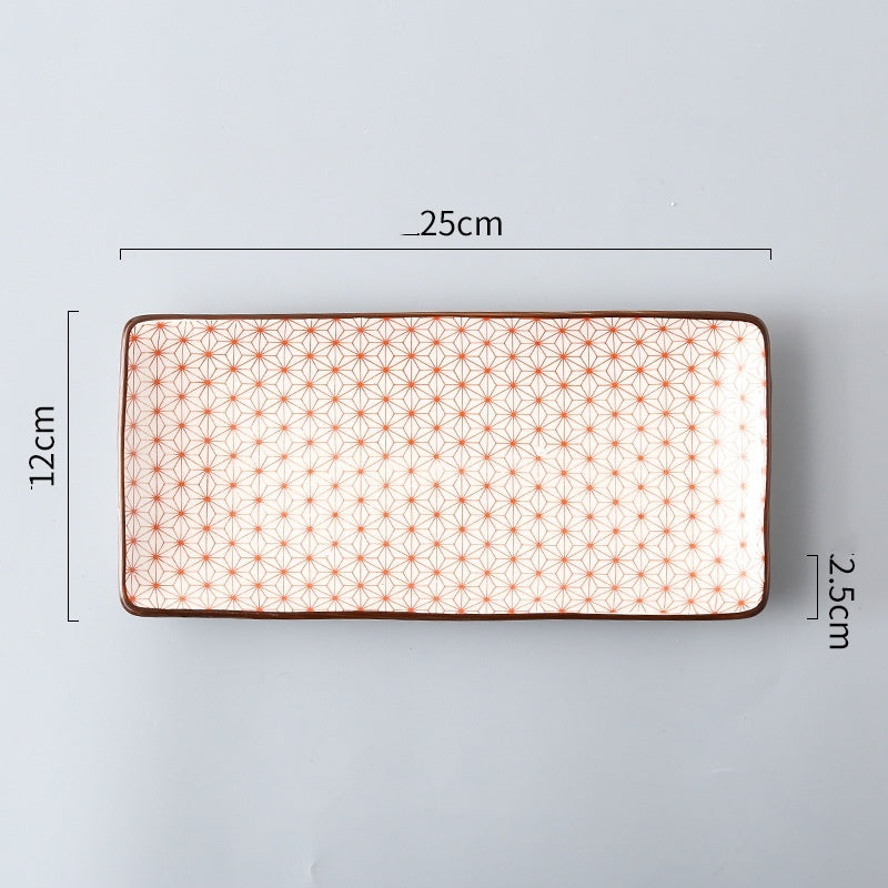 Sushi Plate Underglaze Color Rectangular Plate