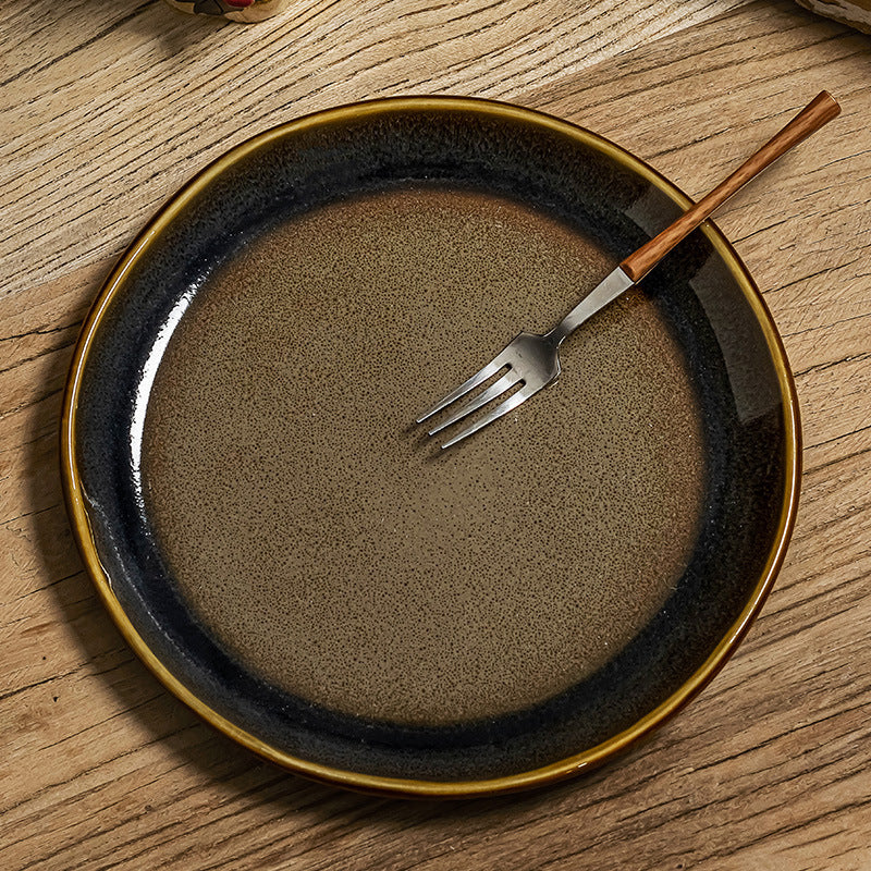 Retro Simple Round Ceramic Plate