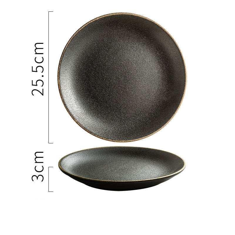 Creative Frosted Black Ceramic Plate