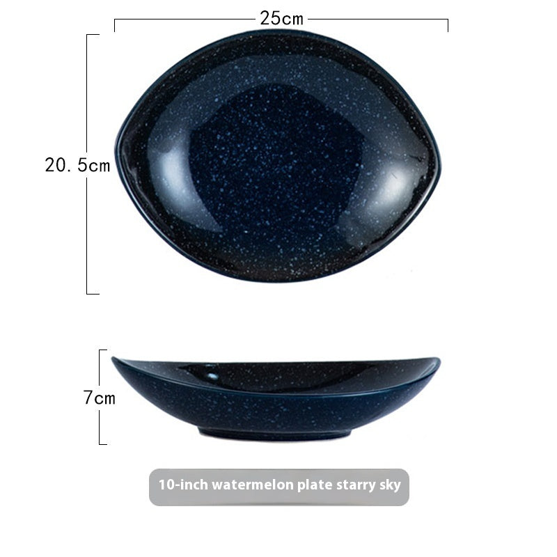 Oval Irregular Plate Ceramic Cold Salad Dish