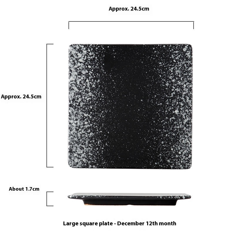 Kvadratni Obojani Keramički Tanjur