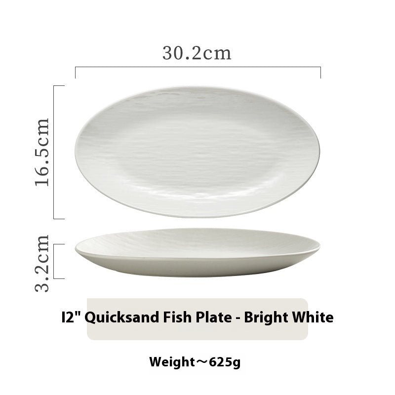 Ceramic Long Oval  Household Plate