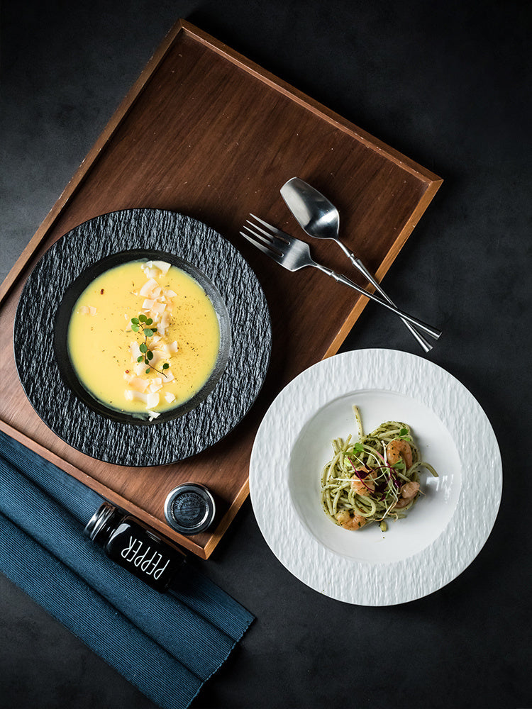 Stone Pattern Soup Ceramic Household Plate