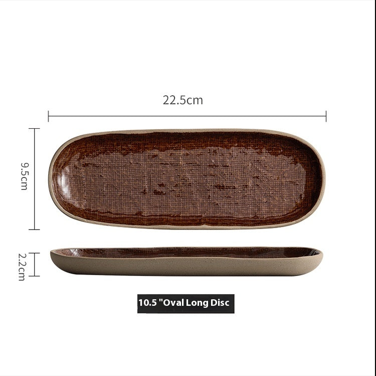 Retro Rectangular Ceramic Tableware