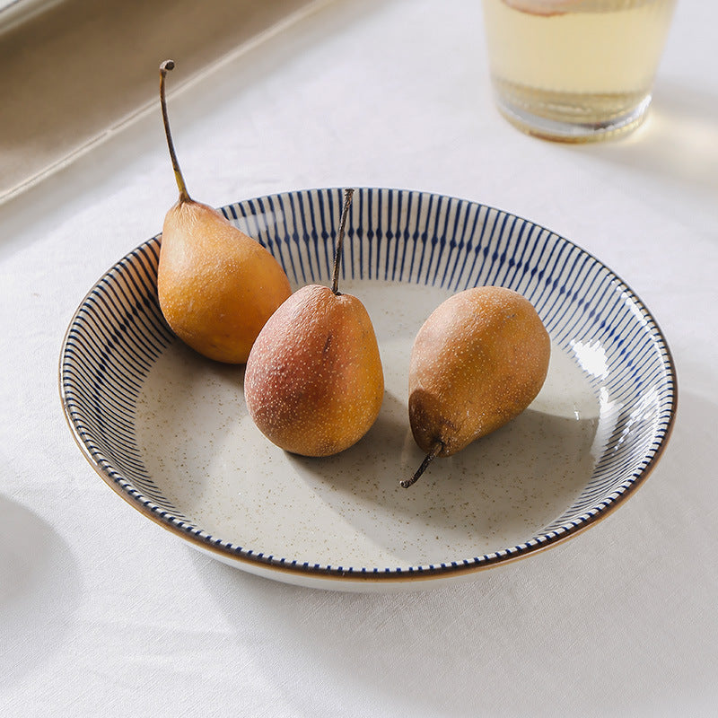 Vintage Ceramic Tableware Hand Painted Underglaze Plate