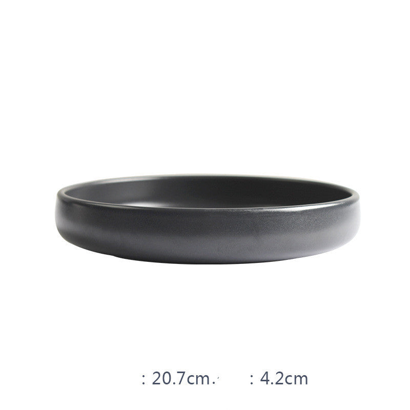 Nordic Ceramic Black Bowls and Plates