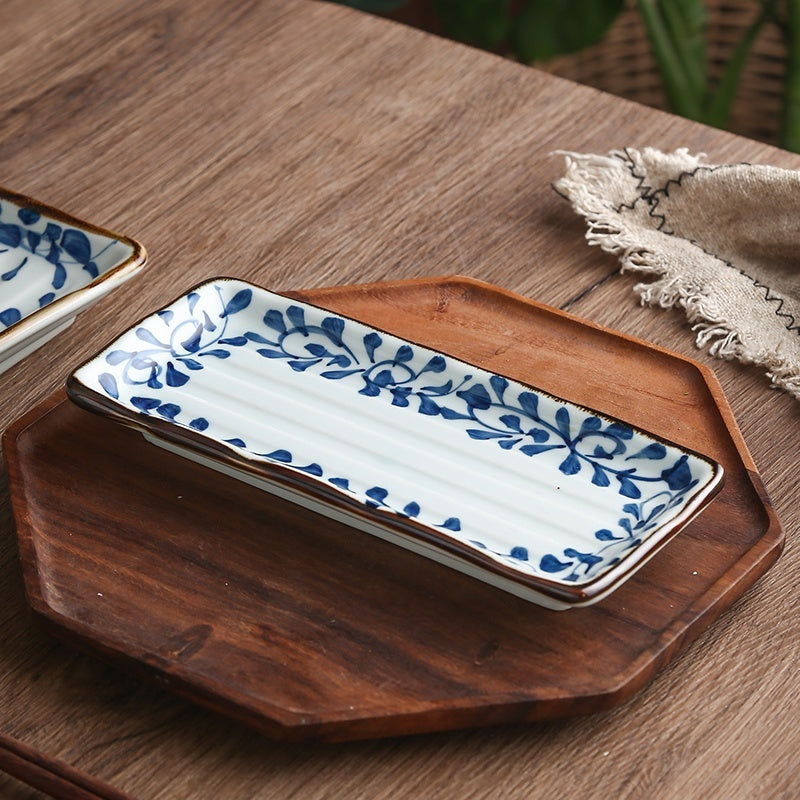 Ceramic Horizontal Long Plate Rectangular Dish Tableware